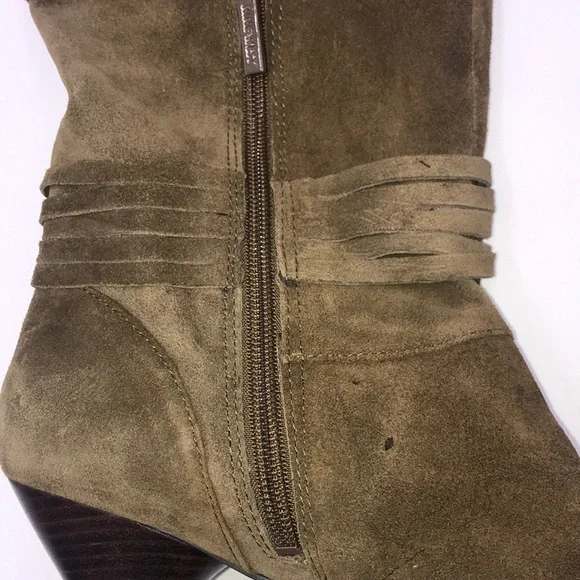NINE WEST Nwadele Dark Green Suede Knee Boots - Picture 12 of 13